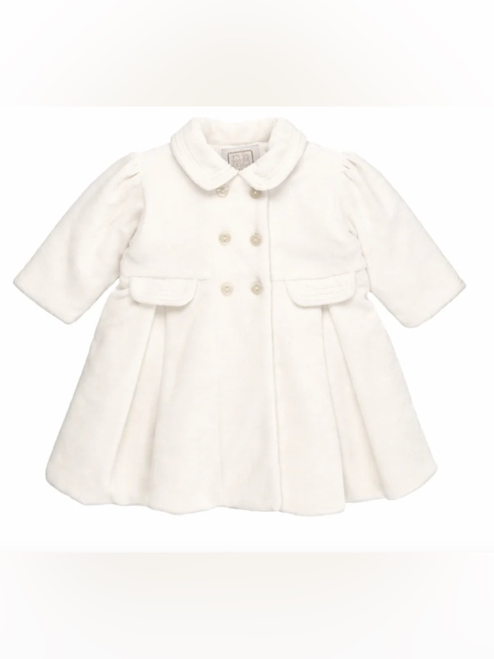 Rosanna Ivory Velour Girls Coat (Size: 18M)